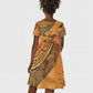 African Women Kid Short Sleeve Dress With Tribal Pattern - African Pride