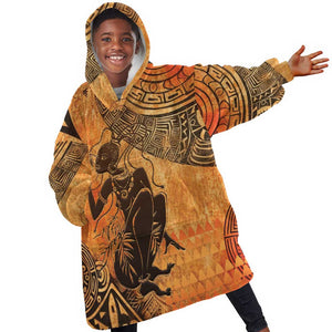 African Women Kid Wearable Blanket Hoodie With Tribal Pattern - African Pride