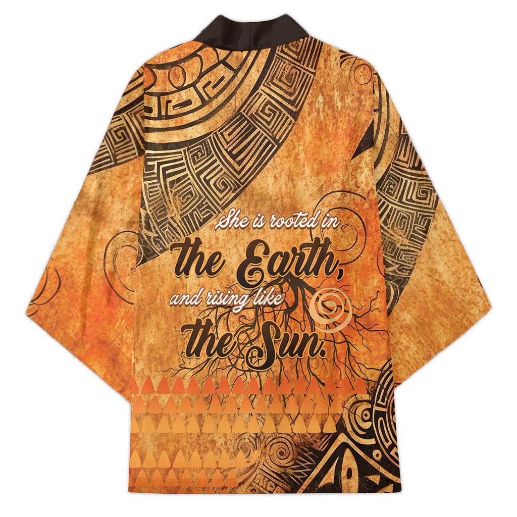 African Women Kimono She Is Rooted In The Earth and Rising Like The Sun