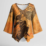 African Women Kimono Sleeve Blouse She Is Rooted In The Earth and Rising Like The Sun