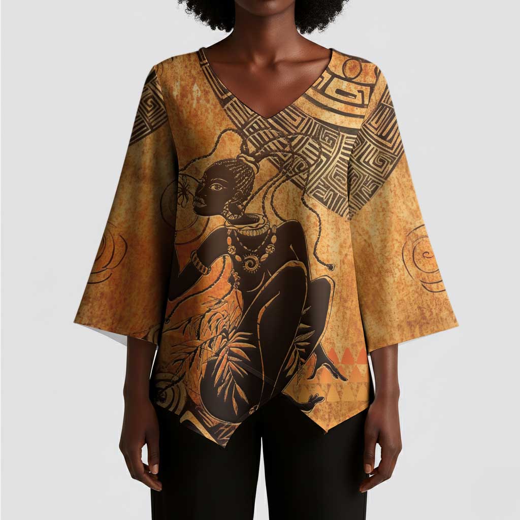 African Women Kimono Sleeve Blouse She Is Rooted In The Earth and Rising Like The Sun