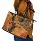 African Women Leather Tote Bag With Tribal Pattern - African Pride