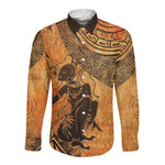 African Women Long Sleeve Button Shirt With Tribal Pattern - African Pride