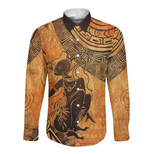 African Women Long Sleeve Button Shirt With Tribal Pattern - African Pride