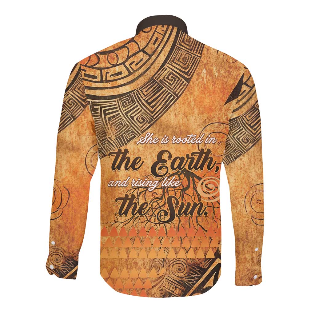 African Women Long Sleeve Button Shirt With Tribal Pattern - African Pride