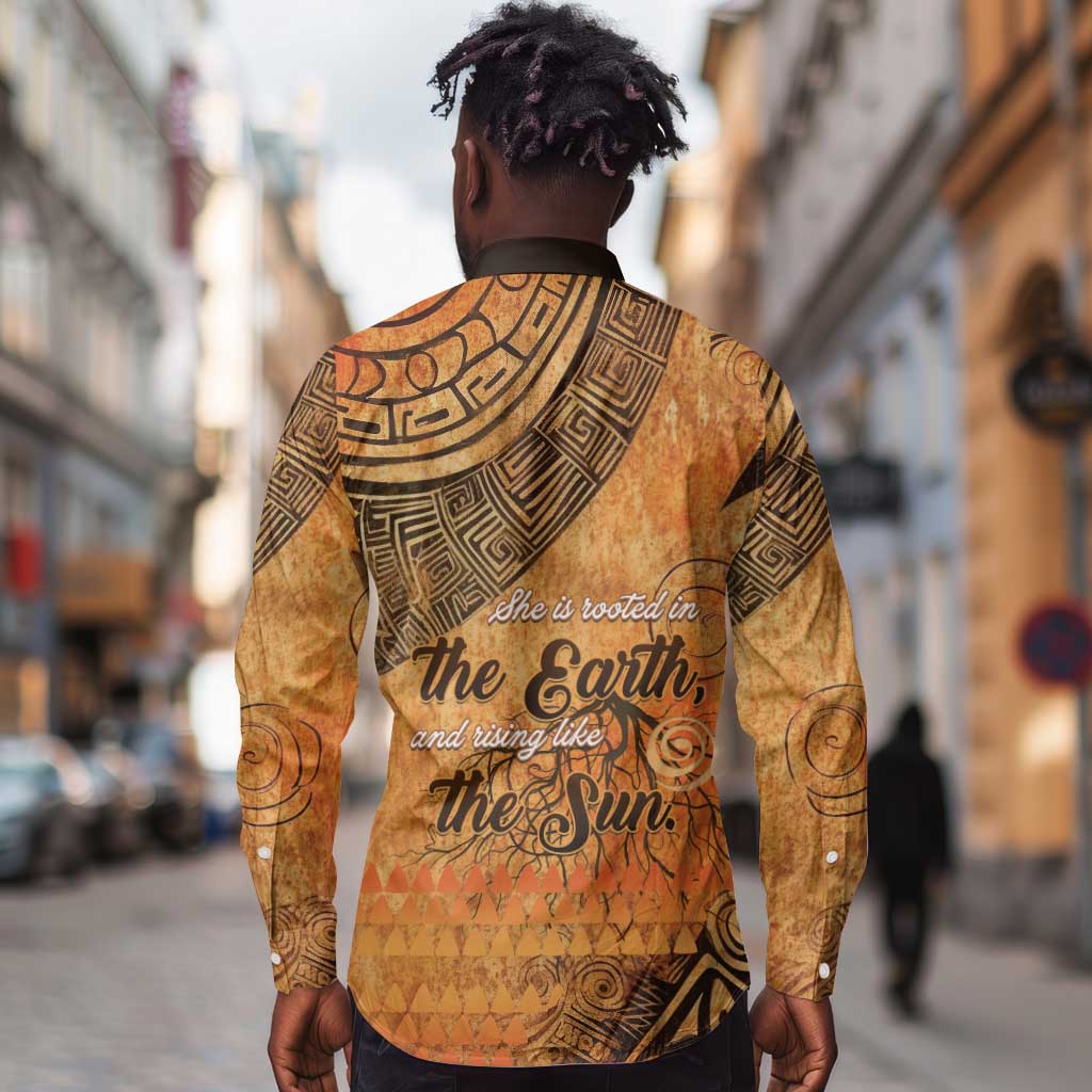 African Women Long Sleeve Button Shirt With Tribal Pattern - African Pride