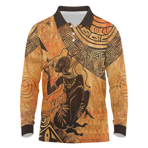 African Women Long Sleeve Polo Shirt With Tribal Pattern - African Pride