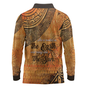 African Women Long Sleeve Polo Shirt With Tribal Pattern - African Pride