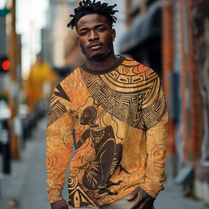 African Women Long Sleeve Shirt With Tribal Pattern - African Pride