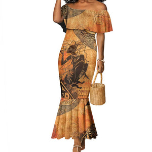 African Women Mermaid Dress With Tribal Pattern - African Pride