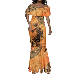 African Women Mermaid Dress With Tribal Pattern - African Pride