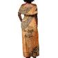 African Women Off Shoulder Maxi Dress With Tribal Pattern - African Pride