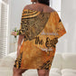 African Women Off Shoulder Short Dress With Tribal Pattern - African Pride