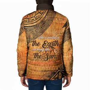 African Women Padded Jacket She Is Rooted In The Earth and Rising Like The Sun