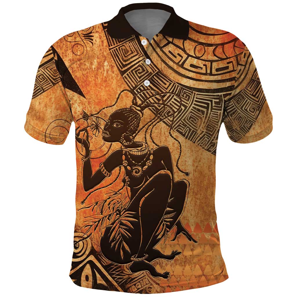 African Women Polo Shirt With Tribal Pattern - African Pride