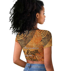 African Women Raglan Cropped T shirt With Tribal Pattern - African Pride