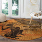 African Women Round Carpet With Tribal Pattern - African Pride