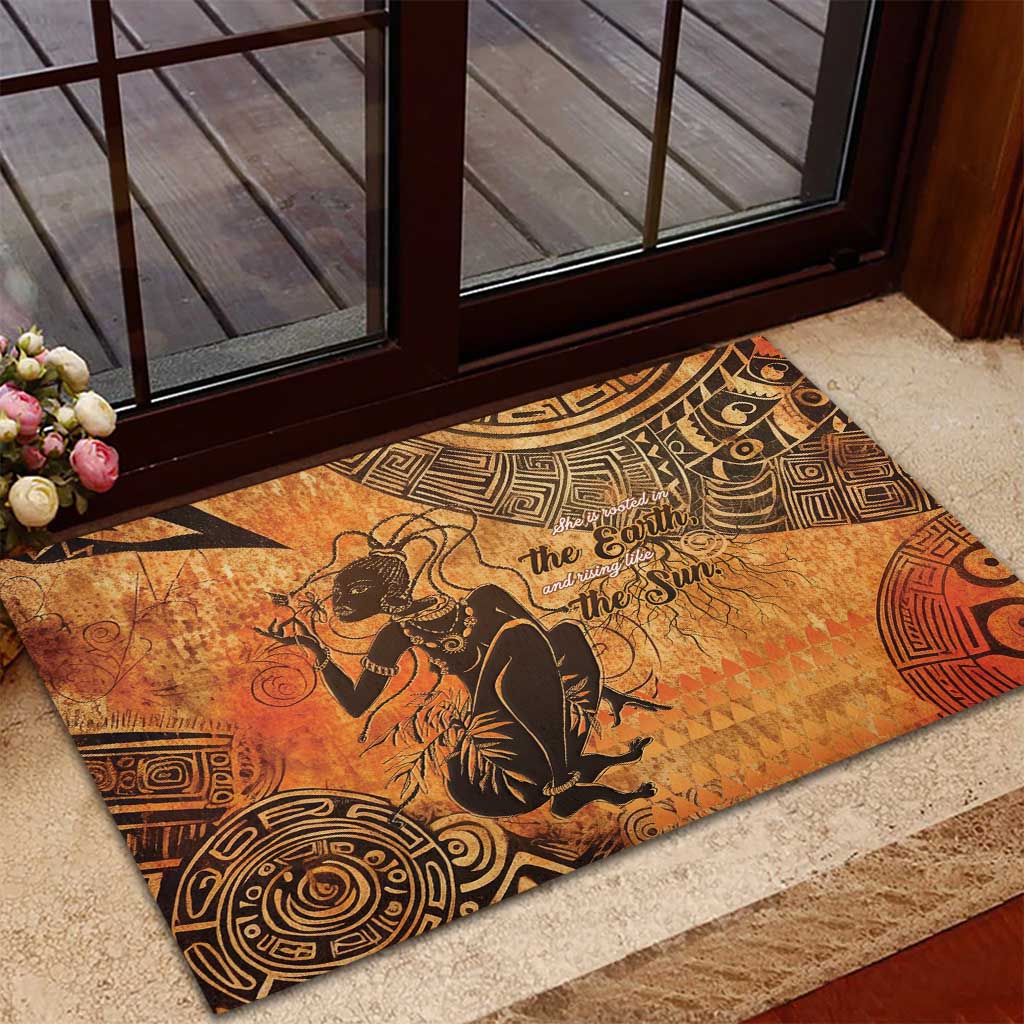 African Women Rubber Doormat With Tribal Pattern - African Pride