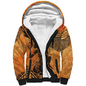 African Women Sherpa Hoodie With Tribal Pattern - African Pride