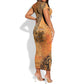 African Women Short Sleeve Bodycon Dress With Tribal Pattern - African Pride