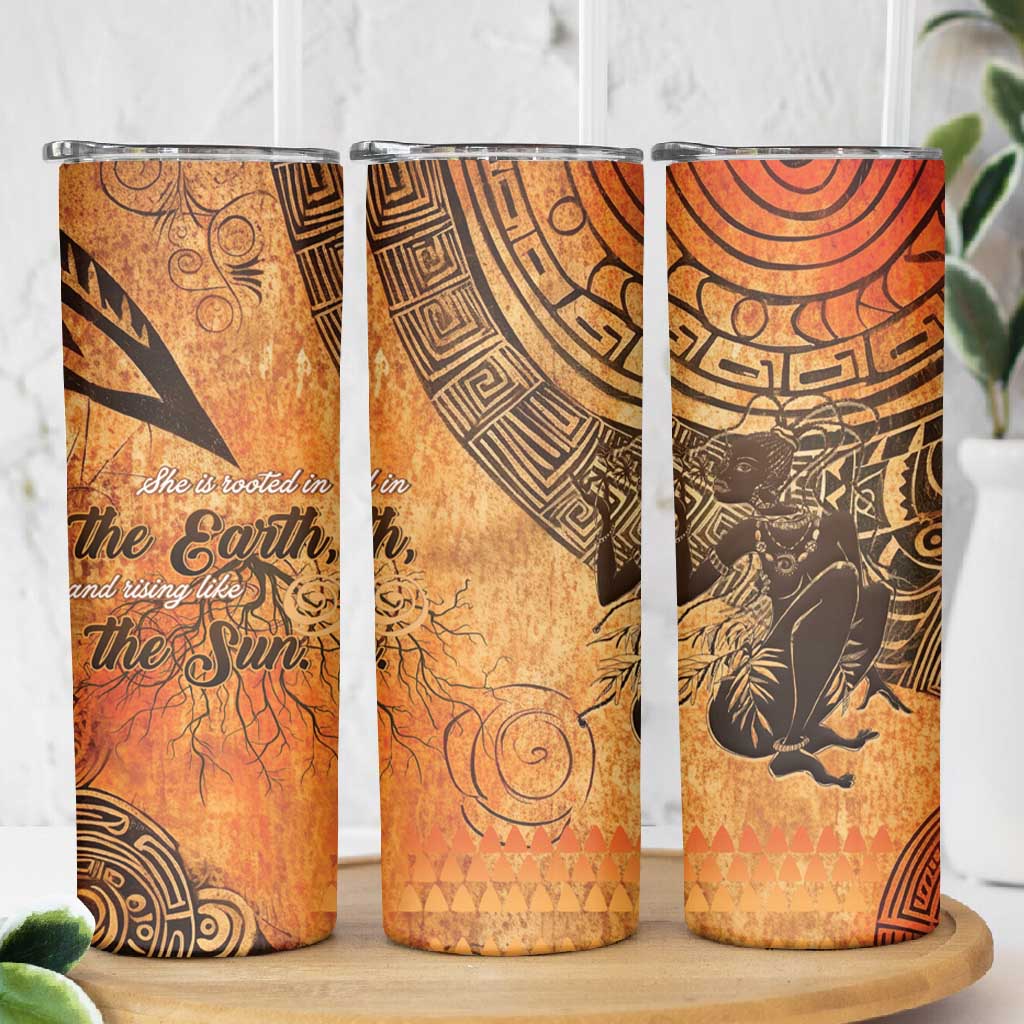 African Women Skinny Tumbler With Tribal Pattern - African Pride