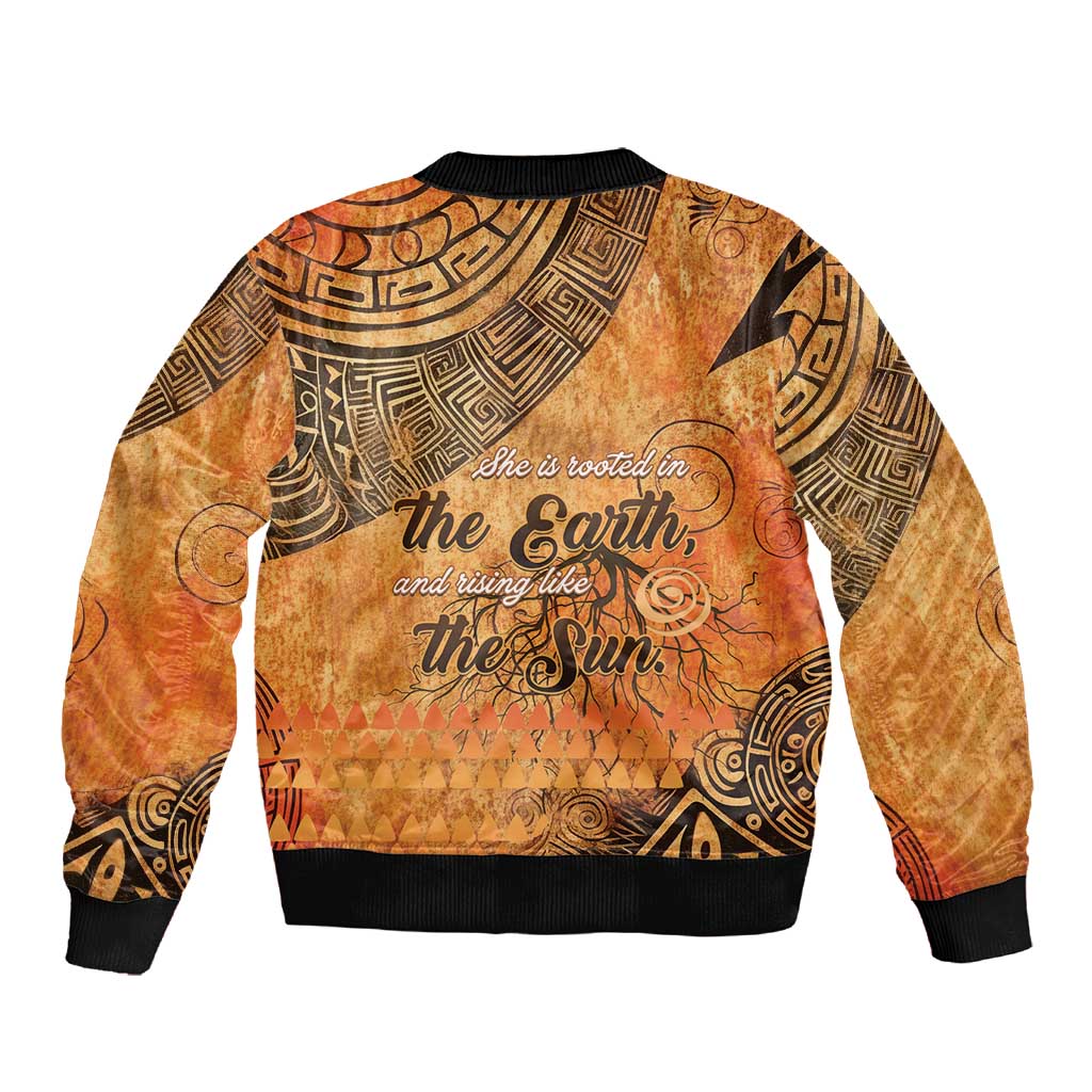 African Women Sleeve Zip Bomber Jacket With Tribal Pattern - African Pride