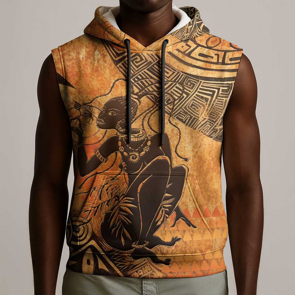 African Women Sleeveless Hoodie With Tribal Pattern - African Pride