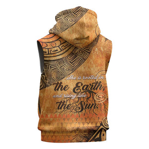 African Women Sleeveless Zip Hoodie With Tribal Pattern - African Pride