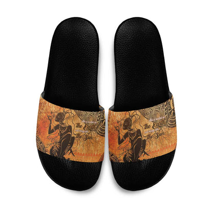 African Women Slide Sandals She Is Rooted In The Earth and Rising Like The Sun