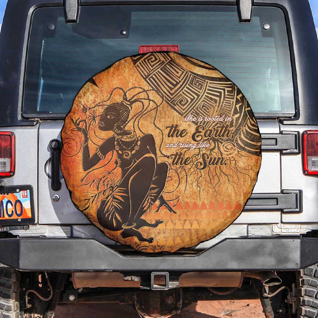 African Women Spare Tire Cover With Tribal Pattern - African Pride