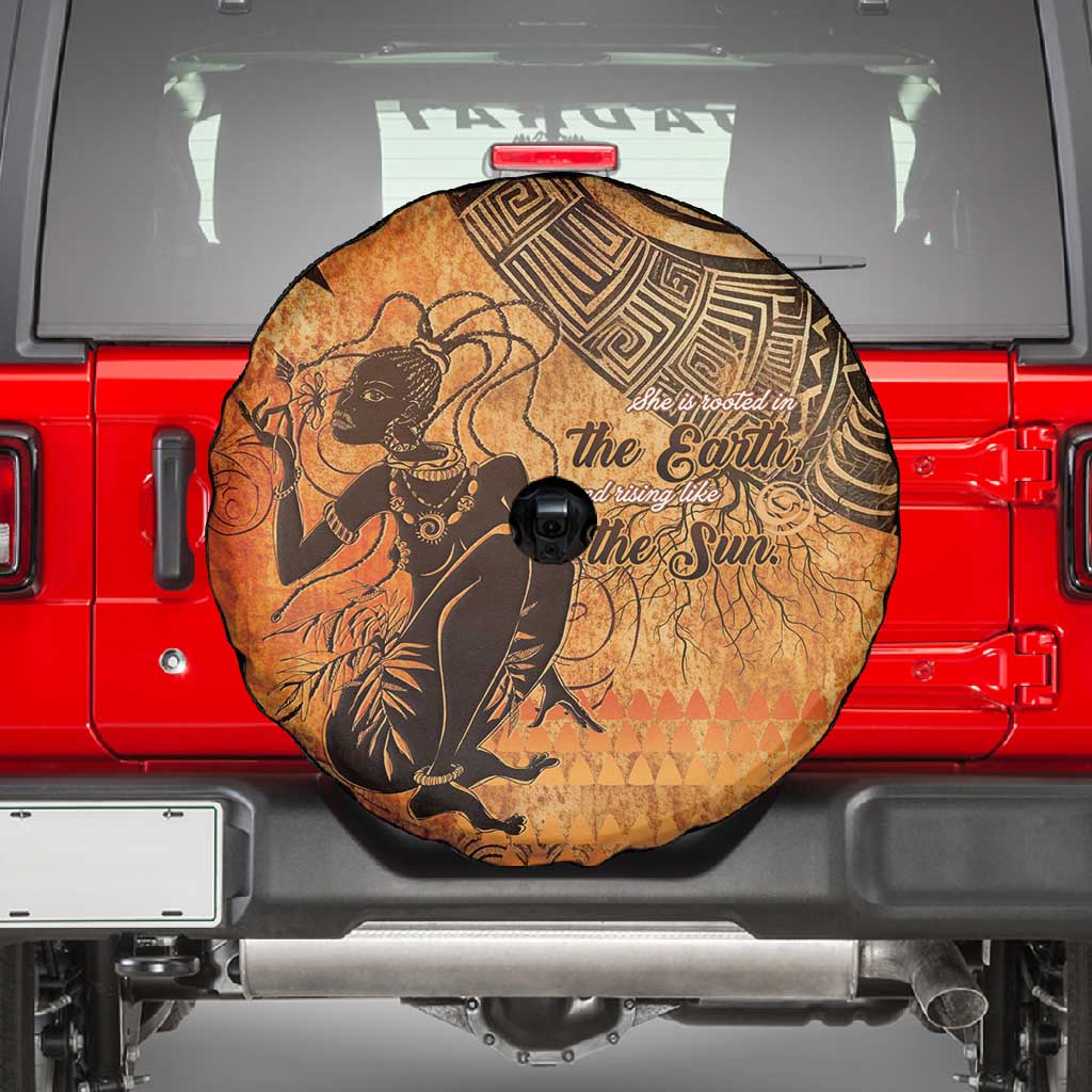 African Women Spare Tire Cover With Tribal Pattern - African Pride