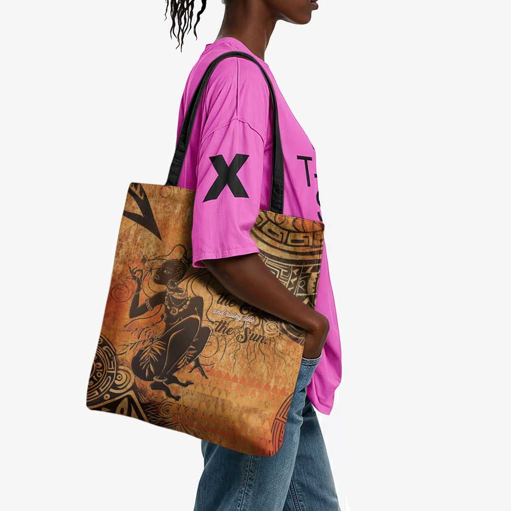 African Women Tote Bag She Is Rooted In The Earth and Rising Like The Sun