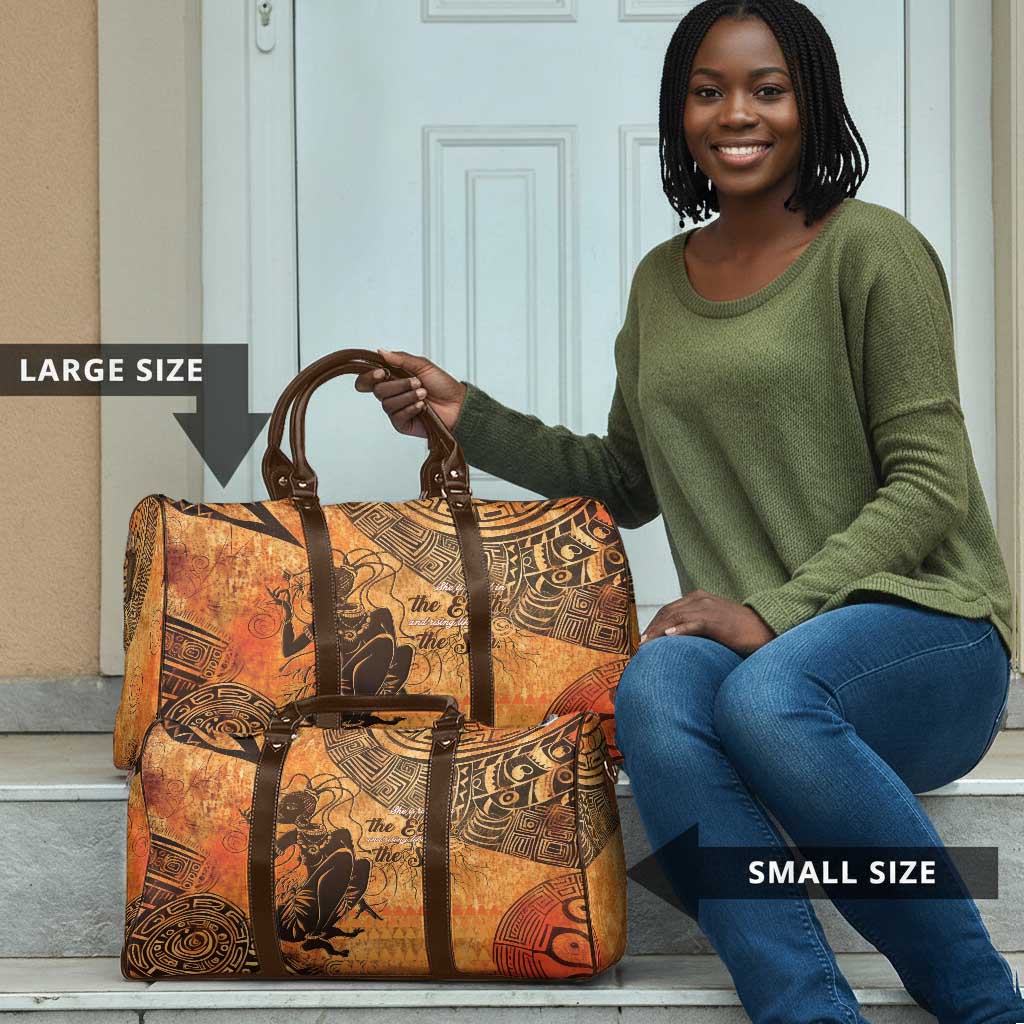 African Women Travel Bag She Is Rooted In The Earth and Rising Like The Sun