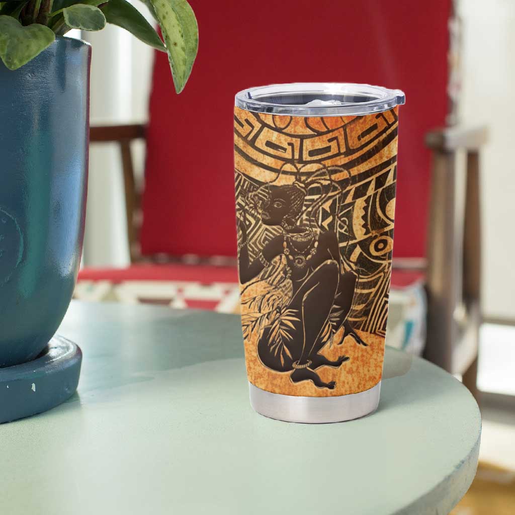 African Women Tumbler Cup With Tribal Pattern - African Pride
