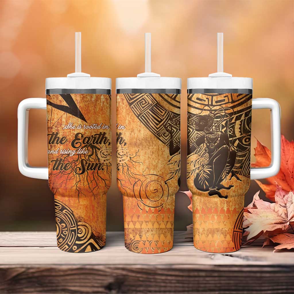 African Women Tumbler With Handle With Tribal Pattern - African Pride