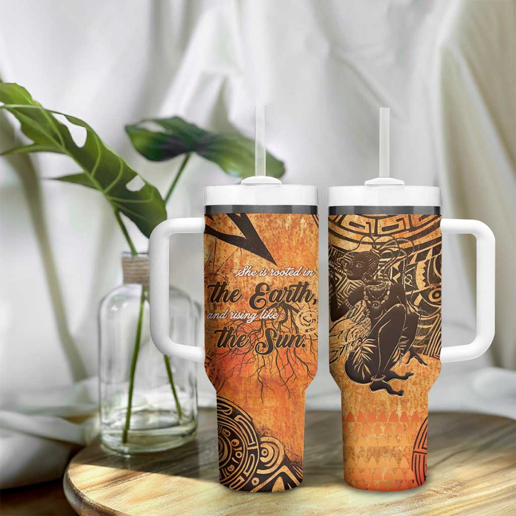 African Women Tumbler With Handle With Tribal Pattern - African Pride