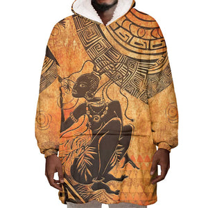 African Women Wearable Blanket Hoodie With Tribal Pattern - African Pride