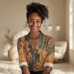 African Women Women Casual Shirt With Tribal Pattern - African Pride