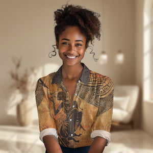 African Women Women Casual Shirt With Tribal Pattern - African Pride