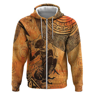 African Women Zip Hoodie With Tribal Pattern - African Pride