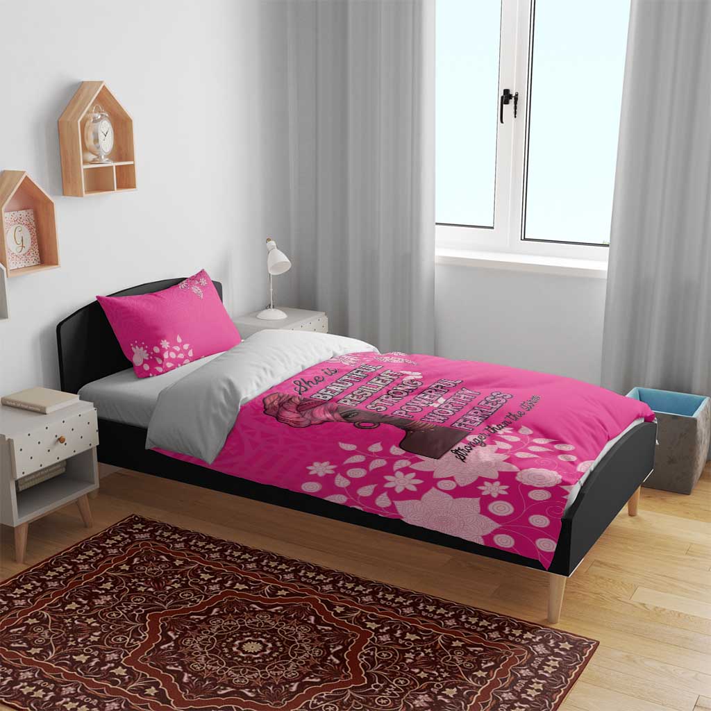 African Women Black Beautiful Brave and Bressed - Pink Color Bedding Set - African Pride