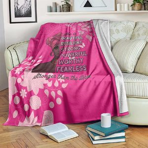 African Women Black Beautiful Brave and Bressed - Pink Color Blanket - African Pride