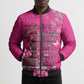 African Women Bomber Puffer Jacket Black Beautiful Brave and Bressed - Pink Color
