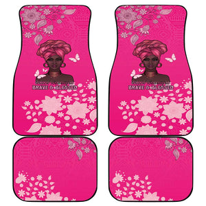 African Women Black Beautiful Brave and Bressed - Pink Color Car Mats - African Pride