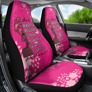African Women Black Beautiful Brave and Bressed - Pink Color Car Seat Cover - African Pride