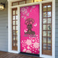 African Women Door Cover Black Beautiful Brave and Bressed - Pink Color
