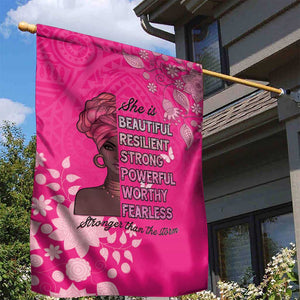 African Women Black Beautiful Brave and Bressed - Pink Color Garden Flag - African Pride