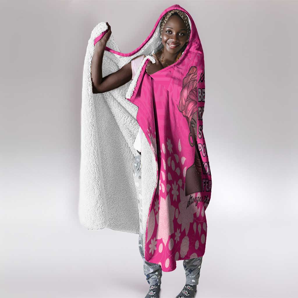 African Women Black Beautiful Brave and Bressed - Pink Color Hooded Blanket - African Pride