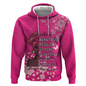 African Women Black Beautiful Brave and Bressed - Pink Color Hoodie - African Pride