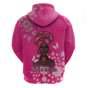 African Women Black Beautiful Brave and Bressed - Pink Color Hoodie - African Pride